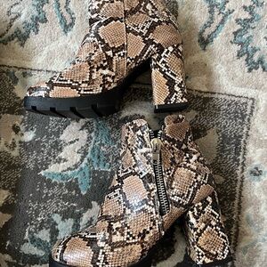 Streetwear society heeled snake skin boots size 9